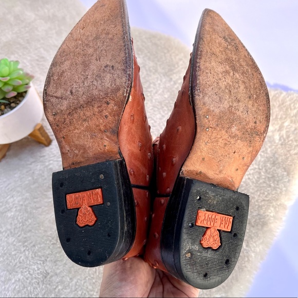 *Jar Boots | Orange Ostrich Leather Western Boot Size 20/13 - Picture 9 of 15